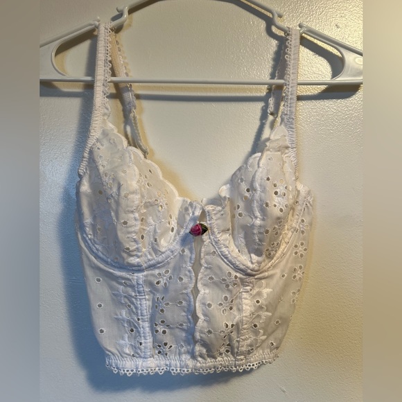 White eyelet bra corset top - Picture 3 of 17